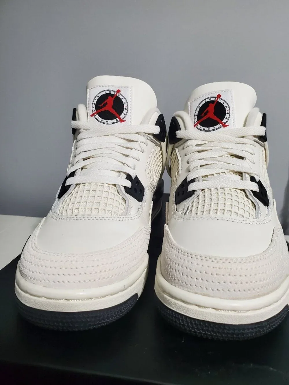 Nike Air Jordan 4 Retro 'Flight Club' Sail Black Red IM4026-100 GS Size 6.5Y NEW